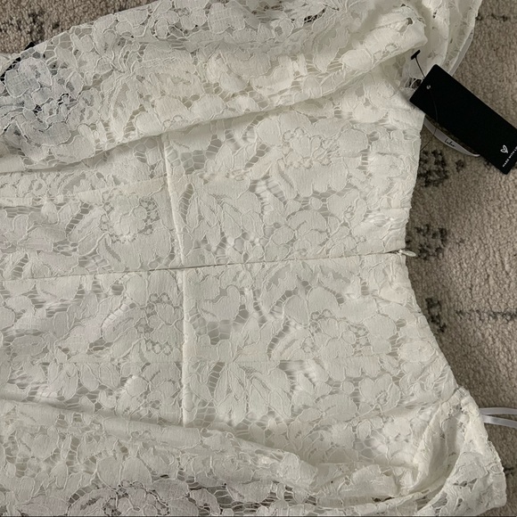 Lulus Romance Dreamer White Lace Off the Shoulder Mini - Picture 8 of 8